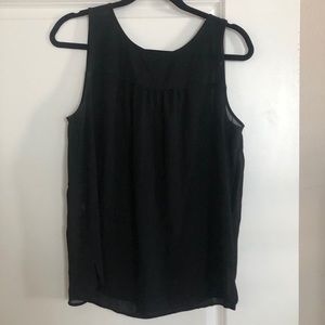 Black tank with zip up detail in back